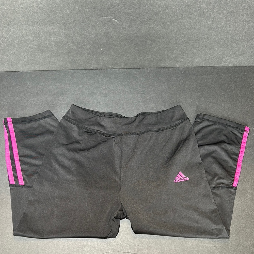 Adidas Women’s Black and Pink Capri Leggings